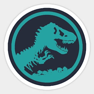 Dinosaur Skeleton Badge Small- Blue Sticker